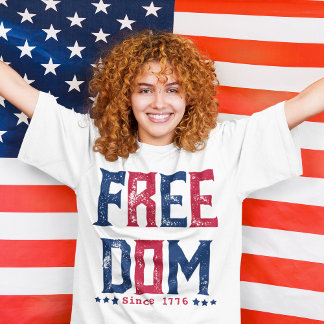 Freedom Grunge Retro Script | Seit 1776 T - Shirt