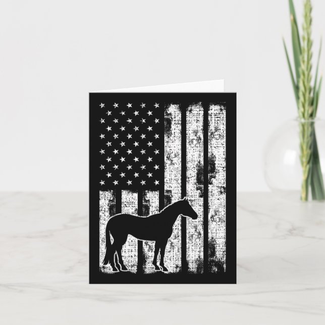 Freedom Horse Patriotic Horse American Flag Horsec Karte (Vorderseite)