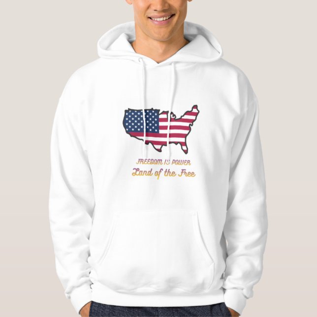 Freedom Is Power USA Flag Hoodie (Vorderseite)