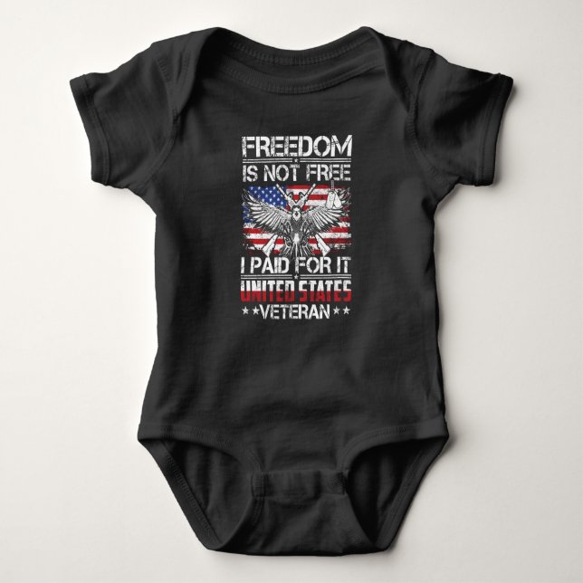 Freedom Isnt Free Veteran - American Eagle Baby Strampler (Vorderseite)