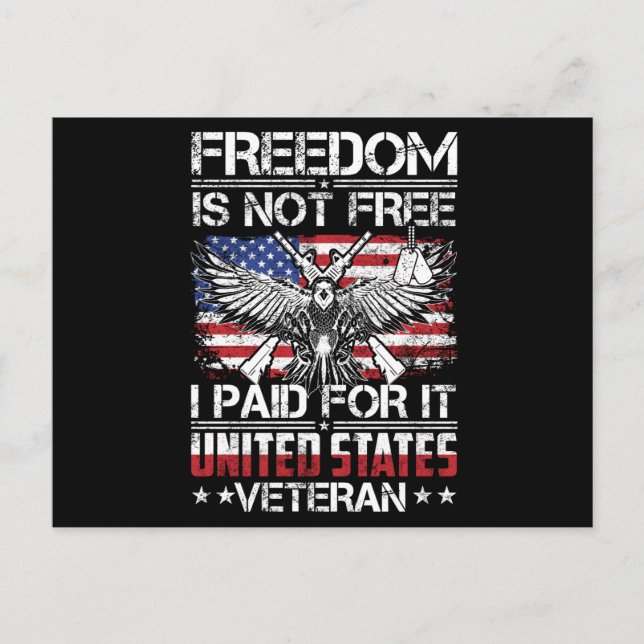 Freedom Isnt Free Veteran - American Eagle Postkarte (Vorderseite)