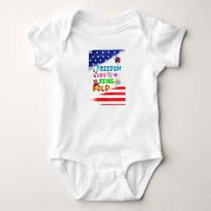 Freedom Jersey liegt darin, mutig zu sein Baby Strampler