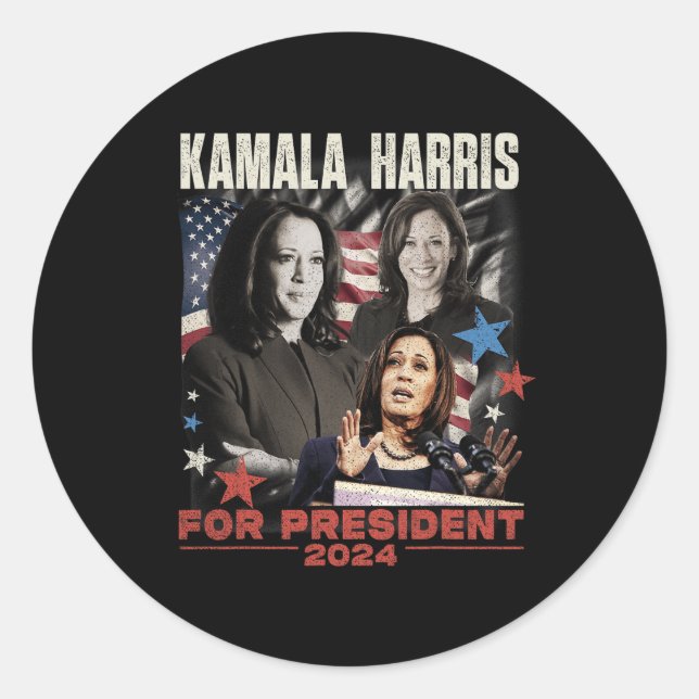 Freedom Kamala Harris 1 Runder Aufkleber (Vorderseite)