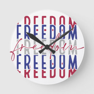 Freedom Kamala Harris Runde Wanduhr
