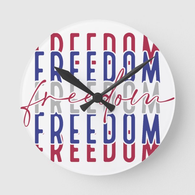 Freedom Kamala Harris Runde Wanduhr (Vorderseite)
