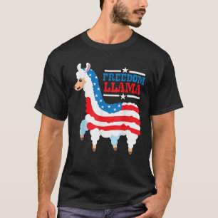 Freedom Llama Niedlich 4. Juli USA Flag G T-Shirt