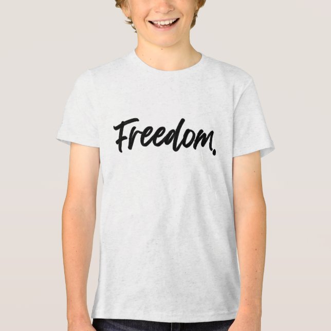 Freedom. Minimalist Black Tri-Blend Shirt (Vorderseite)