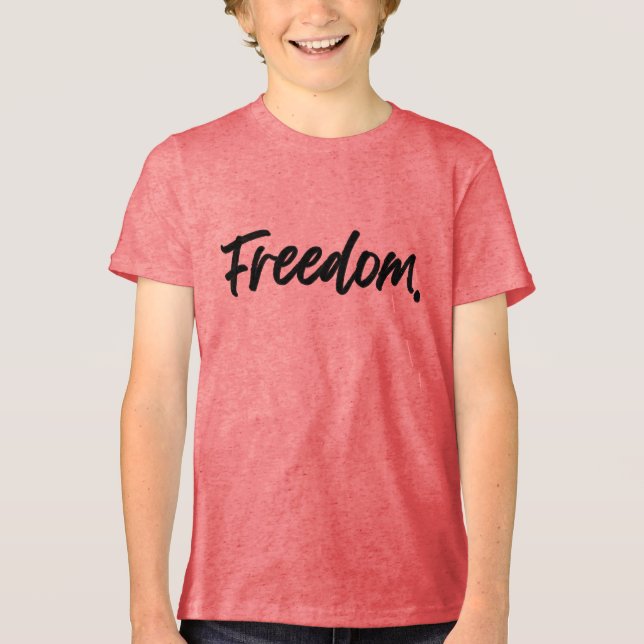 Freedom. Minimalist Black Tri-Blend Shirt (Vorderseite)