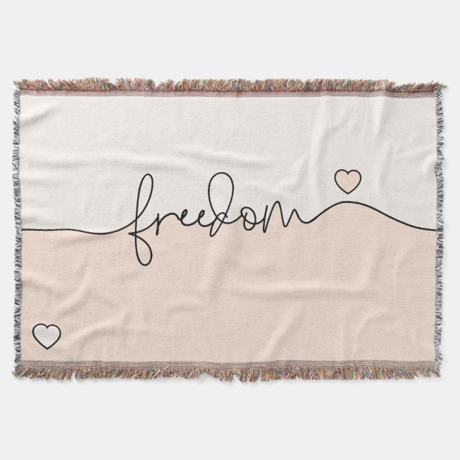 Freedom Minimalist Typography Design Decke (Vorderseite)