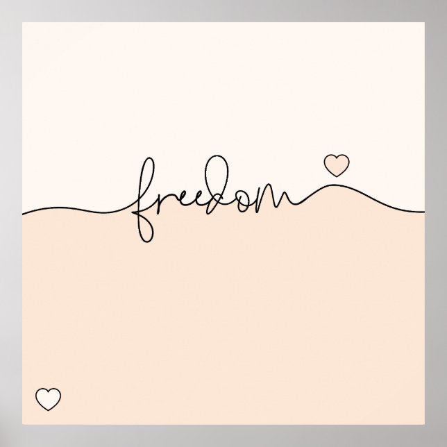 Freedom Minimalist Typography Design Poster (Vorne)