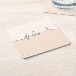 Freedom Minimalist Typography Design Rechteckiger Pappuntersetzer