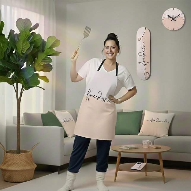 Freedom Minimalist Typography Design Schürze (Von Creator hochgeladen)