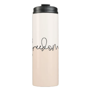 Freedom Minimalistische Typografie-Design Thermosbecher