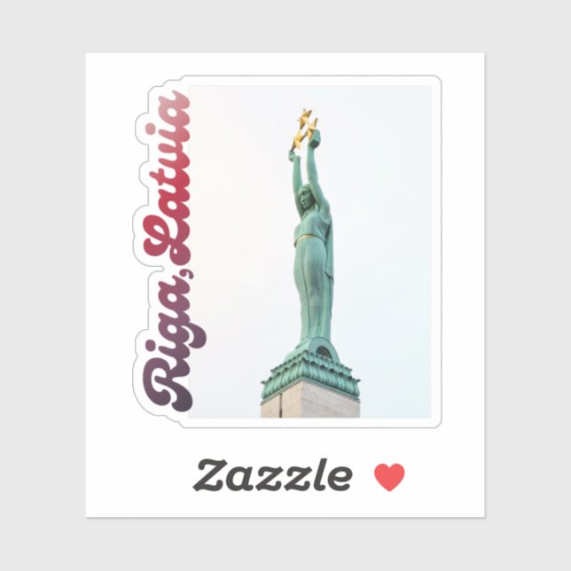 Freedom Monument, souvenir from Riga, Latvia Aufkleber (Blatt)