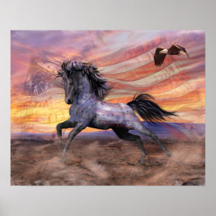 Freedom Mustang 20"x16" Value, Matte - siehe Optio Poster