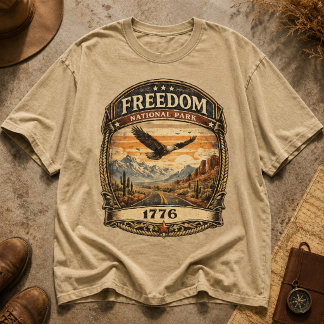 Freedom National Park Vintage Americana T-Shirt Tri-Blend Shirt