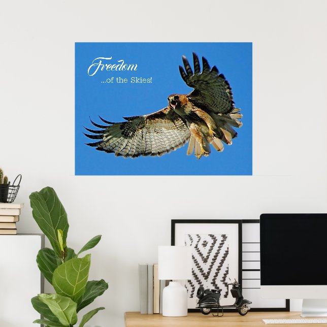 Freedom of the Skies Red-tailed Hawk Poster (Heimbüro)