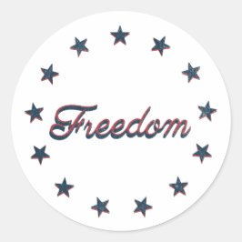 Freedom Patriotic America 250 Stars Design Runder Aufkleber