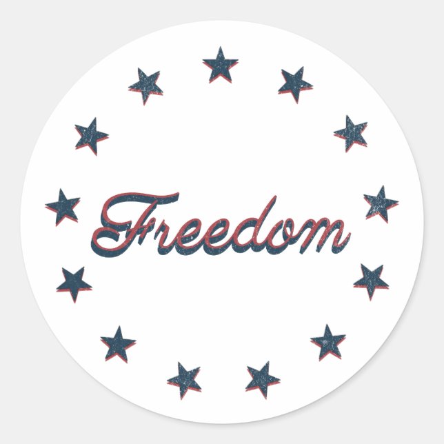 Freedom Patriotic America 250 Stars Design Runder Aufkleber (Vorderseite)