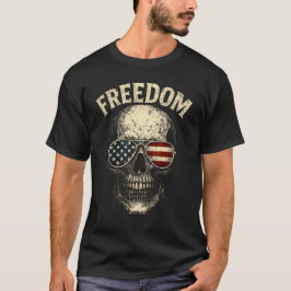 Freedom Patriotic Skull USA T-Shirt