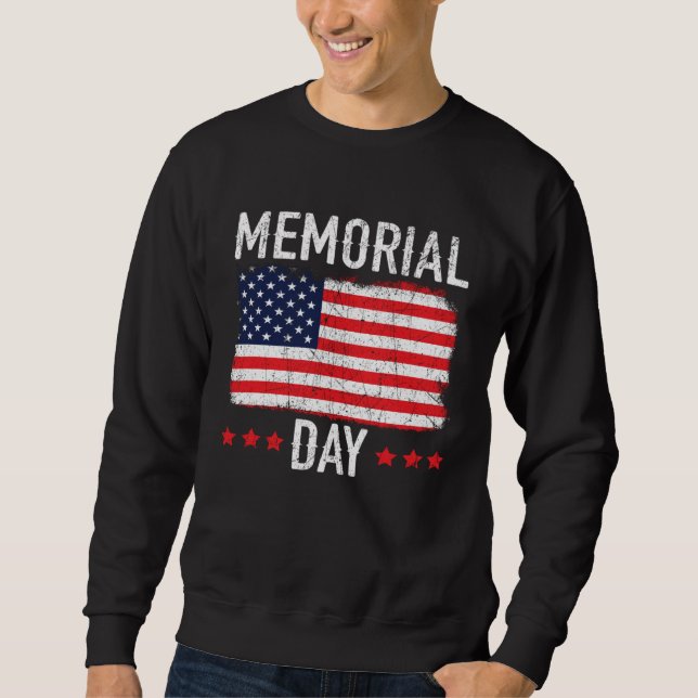 Freedom Patriotic Veteran USA Flag American Memori Sweatshirt (Vorderseite)