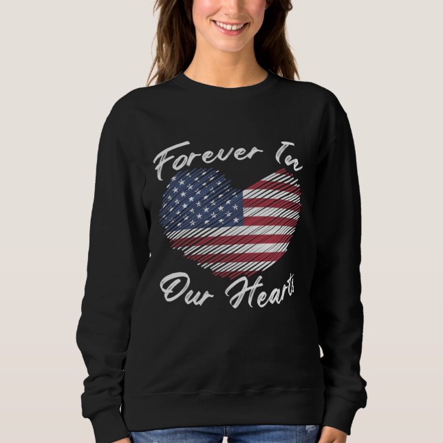 Freedom Patriotic Veteran USA Flag American Memori Sweatshirt (Vorderseite)