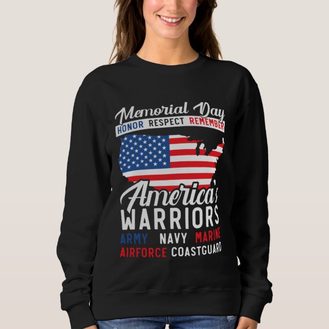 Freedom Patriotic Veteran USA Flag American Memori Sweatshirt (Vorderseite)