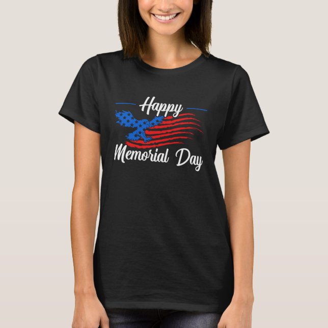Freedom Patriotic Veteran USA Flag American Memori T-Shirt (Vorderseite)