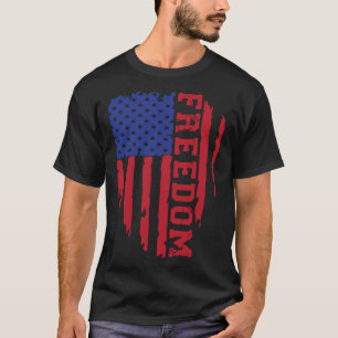 Freedom Patriotic Veteran USA Flag American Memori T-Shirt