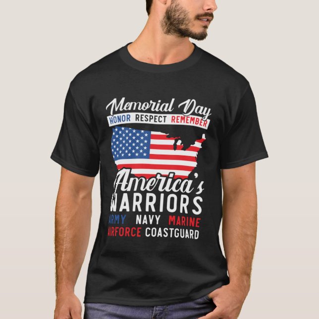 Freedom Patriotic Veteran USA Flag American Memori T-Shirt (Vorderseite)