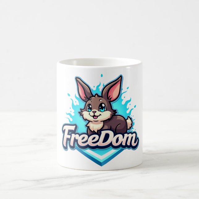 Freedom Rabbit - Ein Symbol für grenzenlose Energi Kaffeetasse (Mittel)