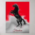 Freedom Red Black Gray Reitpferde Pop Art Poster<br><div class="desc">Digitale Kunstwerke,  Bilder und Bilder von Wilden Pferden</div>