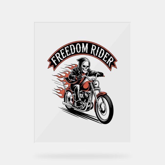 FreeDom Rider Biker Acrylschild (Vorderseite)