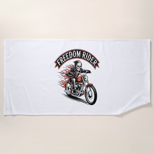 FreeDom Rider Biker Strandtuch (Vorderseite)