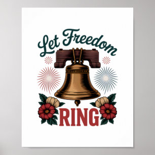 Freedom Ring Bell Patriotic gelassen Poster