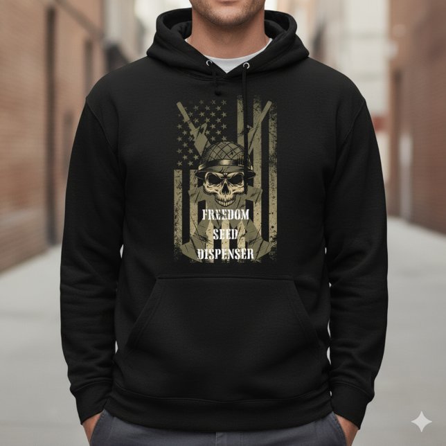 Freedom Seed Dispenser Patriotic Skull Hoodie (Von Creator hochgeladen)