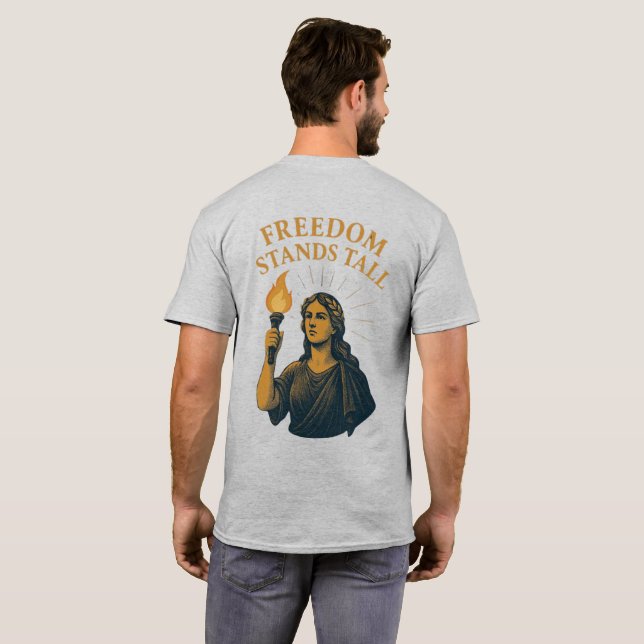 Freedom Stands Tall – A Torch for All T-Shirt (Schwarz voll)