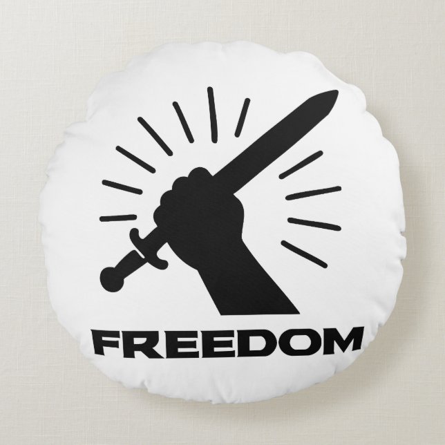 freedom sword graphic rundes kissen (Vorderseite)