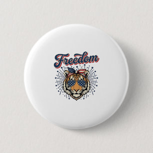 Freedom Tiger Patriotisches Vintage Gravur Shirt_1 Button