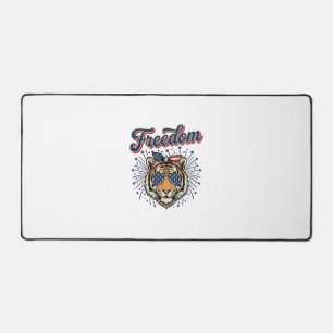 Freedom Tiger Patriotisches Vintage Gravur Shirt_1 Schreibtischunterlage