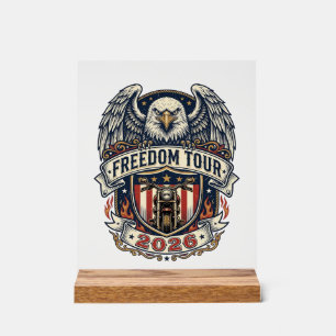 Freedom Tour 2026 Vintage Eagle Motorrad Acrylschild