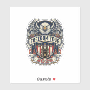 Freedom Tour 2026 Vintage Eagle Motorrad Aufkleber