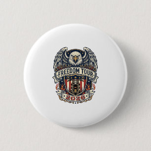 Freedom Tour 2026 Vintage Eagle Motorrad Button