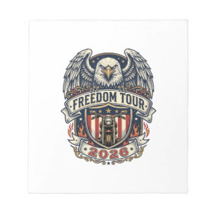 Freedom Tour 2026 Vintage Eagle Motorrad Notizblock
