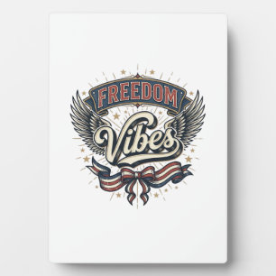 Freedom Vibes Vintage Patriotisches T-Shirt Design Fotoplatte
