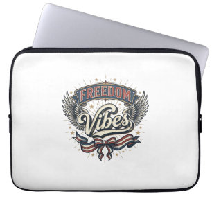 Freedom Vibes Vintage Patriotisches T-Shirt Design Laptopschutzhülle
