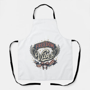 Freedom Vibes Vintage Patriotisches T-Shirt Design Schürze
