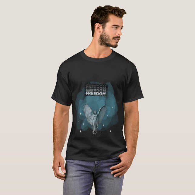 Freedom Winged Statue T - Shirt - Inspirational Ar (Vorne ganz)