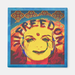 Freedom Yellow Smiley Magnet