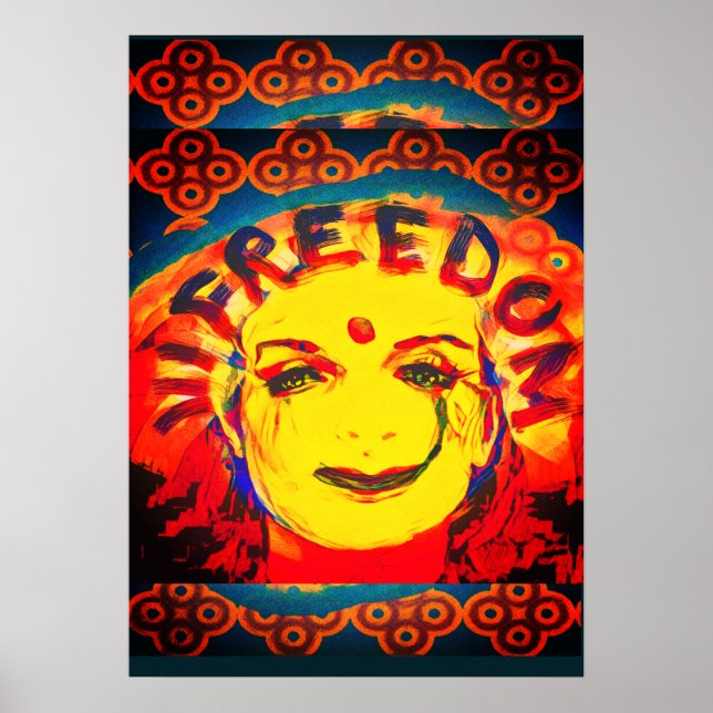 Freedom Yellow Smiley Poster (Vorne)